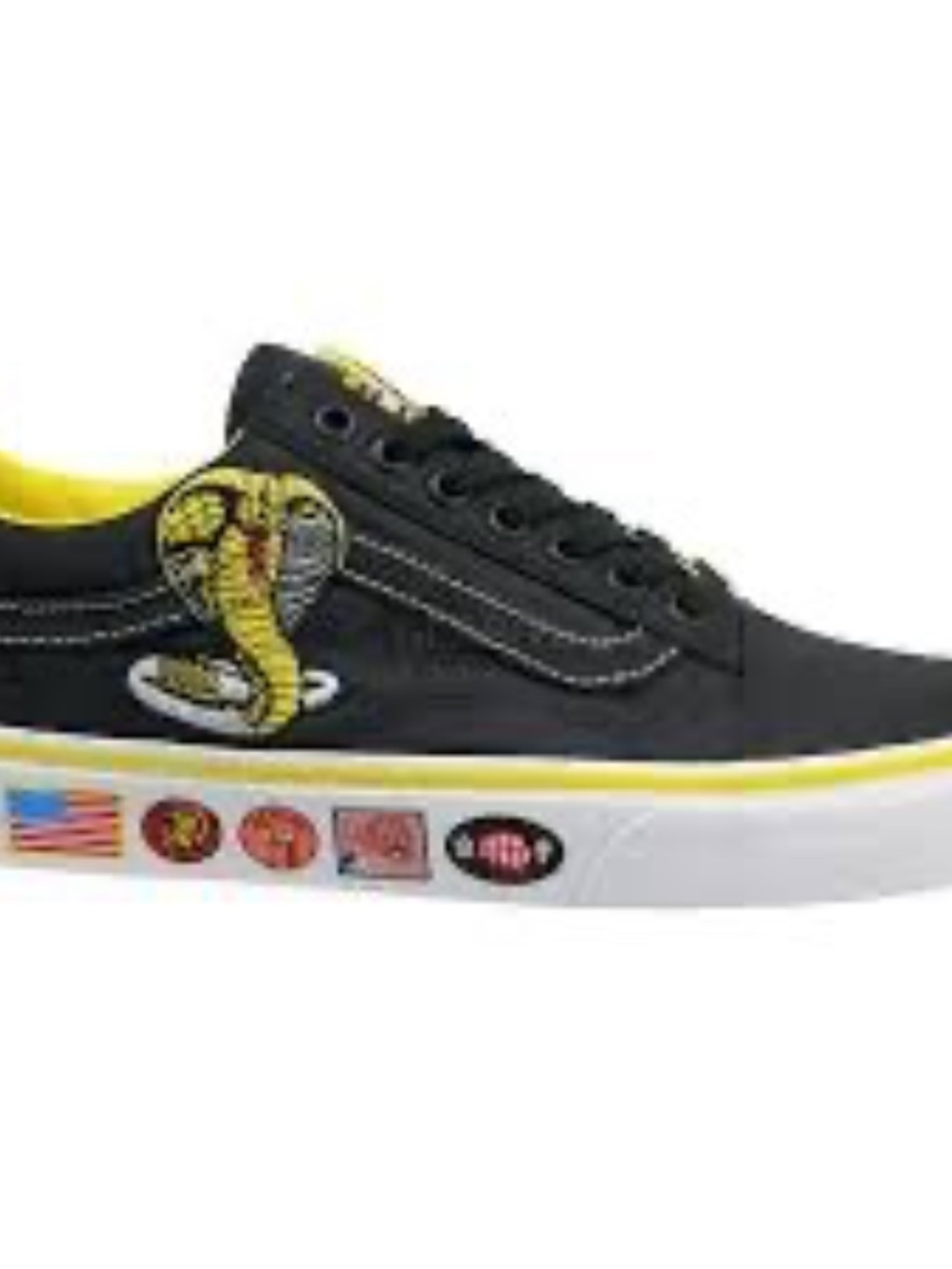 Vans X Cobra Kai Black/Yellow Old Skool Low-Top Sneakers Sz Men 7.5/Women 9